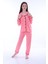 Gömlek Yaka Cep Detaylı Pembe Kız Çocuk Pijama Takımı 3