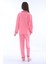 Gömlek Yaka Cep Detaylı Pembe Kız Çocuk Pijama Takımı 5