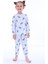 Çiçek Desenli Mavi Kız Çocuk Pijama Takımı 1