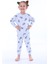 Çiçek Desenli Mavi Kız Çocuk Pijama Takımı 2