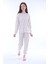 Minimal Çiçek Detaylı Mavi Kız Çocuk Pijama Takımı 1