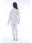 Minimal Çiçek Detaylı Mavi Kız Çocuk Pijama Takımı 5