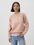 Kadın Pembe Logo Bisiklet Yaka Fleece Sweatshirt 1