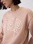 Kadın Pembe Logo Bisiklet Yaka Fleece Sweatshirt 3