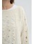 Ekru Delikli Triko Kazak 4