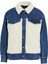 Peluş Detaylı Denim Lacivert Ceket 5