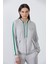 Şerit Detaylı Kapüşonlu Gri Hırka 1