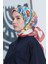 Bordo Loryan Scarf Desenli Roza Eşarp 3