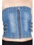 F21 Denim Fermuar Detalylı Straplez Büstiyer 5