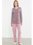 Rahat Kalıp Leopar Kombinli Pijama Takım - Pembe 3