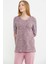 Rahat Kalıp Leopar Kombinli Pijama Takım - Pembe 4