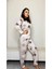 Bej Ayıcık Desenli Pijama Takımı 1