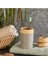 Bambu Desenli 5'li Banyo Seti, Çöp Kovası, Sıvı Sabunluk, Diş Fırçalık, Bej 2