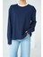 Kadın Lacivert Yakası Renk Detaylı Sweatshirt 5