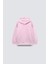 Pembe Basic Çocuk Kapüşonlu Kanguru Cep Detaylı Içi Polar Oversize Sweatshirt 1