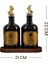 Moss 2\'li Ahşap Standlı Damlatmaz Zeytinyağı Sıvıyağ Şişesi Cam Yağdanlık Seti 500 ml Siyah 2