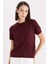 Regular Fit Bisiklet Yaka Basic Düz Triko Kısa Kollu Tişört Kazak E3214AX24WN 1
