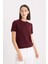 Regular Fit Bisiklet Yaka Basic Düz Triko Kısa Kollu Tişört Kazak E3214AX24WN 4