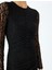 Uzun Kollu Yuvarlak Yaka Slim Fit Drapeli Dantel Mini Elbise 5