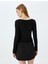 Kalp Yaka Fiyonk Detaylı Fitilli Uzun Kollu Slim Fit Bluz 4