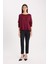 Regular Fit Bisiklet Yaka Basic Düz Bordo Triko Kazak C6818AX24WN 2