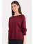 Regular Fit Bisiklet Yaka Basic Düz Bordo Triko Kazak C6818AX24WN 3
