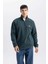 Relax Fit Dik Yaka Fermuarlı Polar Sweatshirt D2348AX24AU 3