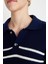 Relax Fit Polo Yaka Yarım Düğmeli Çizgili Triko Kazak C4918AX24WN 5