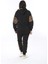 Kadın Büyük Beden Leo Leopar Garnili Sweatshirt Pantolon Ikili Takım 65N38375 5