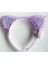 Kenarları Dantelli Mor Pullu Payetli LED Işıklı Kedi Kulak Taç 17X19 cm 2
