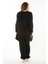 Kadın Büyük Beden Siyah Sim Detaylı Sweatshirt Pantolon Ikili Takım 65N37054 5