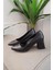 Kadın Nova Siyah Cilt 6,5 cm Kalın Topuklu Stiletto 2