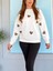 Kalp Desenli Bayan Sweatshirt Beyaz - L 1
