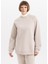 Oversize Geniş Kalıp Bisiklet Yaka Kalın Basic Düz Sweatshirt V2697AZ23WN 7