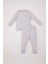 Kız Bebek Pijama Takımı Tavşan Baskılı Uzun Kollu Üst Beli Lastikli Uzun Alt D7163A524WN 4