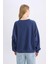 Coool Oversize Geniş Kalıp Bisiklet Yaka Kalın Basic Düz Sweatshirt A4177AX24WN 6