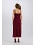 Yılbaşı Temalı Bodycon Vücudu Saran Degaje Yaka Askılı Maxi Bordo Elbise E1902AX24WN 8