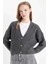 Regular Fit V Yaka Basic Düz Düğmeli Triko Hırka R1389AZ24WN 1