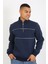 5720 Comfortable Şardonlu Üç Iplik Yarım Fermuarlı Parçalı Relax Fit Sweatshirt 1