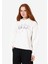 Regular Fit Kapüşonlu Kadın Beyaz Sweatshirt Cl1071110 1