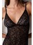 Üçgen Lace Dantel Siyah Bodysuit 2