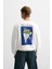 The Champ Clothing Beyaz New York Baskılı Sırt Baskı Detaylı Bisiklet Yaka Oversize Sweatshirt 2