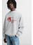 Gri Underground Trajectory Angle Yazılı Bisiklet Yaka Oversize Sweatshirt 1