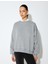 Uzun Kollu Bisiklet Yaka Taşlı Oversize Sweatshirt 3