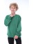 Oversize Unisex Basic Düz Yeşil Renk Pamuk Çocuk Sweatshirt 1