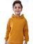 Basic Kapüşonlu Şardonlu Kanguru Cep Detaylı Çocuk Sweatshirt 3-10 Yaş Hardal 3