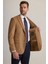 Erkek Camel Regular Fit Mono Yaka Yün-Kaşmir Karışımlı Blazer Ceket 5