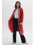 Kırmızı Uzun Püsküllü Triko Hırka 2