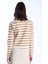 Camel Düğme Detaylı Çizgili Triko Kazak 5