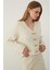 Bej Çoban Düğmeli Saç Örgülü Triko Hırka 2